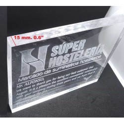 Bloque Placa de metacrilato transparente grabado láser personalizado rectangular