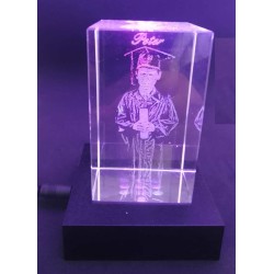 Bloque Torre Cristal Grabado Láser 2D Personalizado
