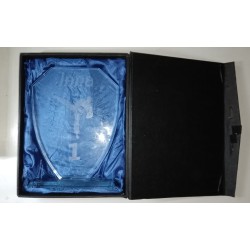 Trofeo escudo cristal grabado láser personalizado