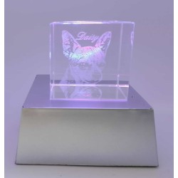 Bloque Cúbico Cristal Grabado Láser 2D Personalizado