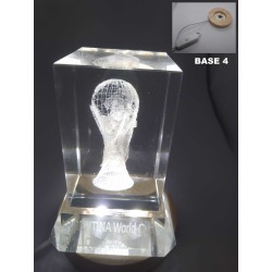 Torre de cristal con Copa de Argentina Campeón de Mundial Qatar 2022 grabada en 3D y texto grabado personalizable