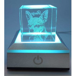 Bloque Cúbico Cristal Grabado Láser 2D Personalizado