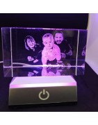 Bloques laser cristal personalizados 2D 3D trofeos regalos deportes 1ª