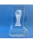 Torre Cristal Copa Mundo Grabada Láser 3D personalizada trofeo premio